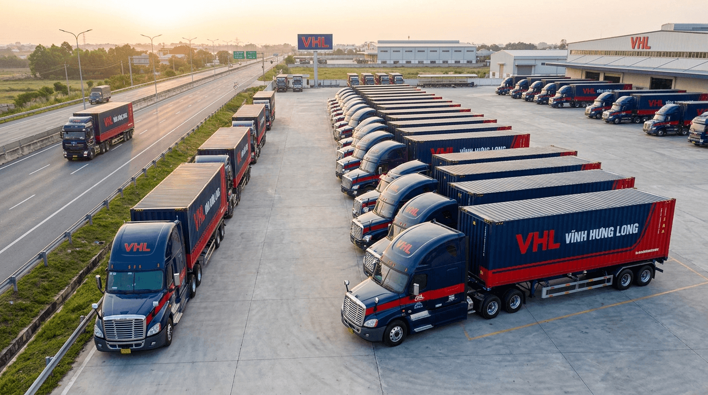Đội xe container Vĩnh Hưng Long